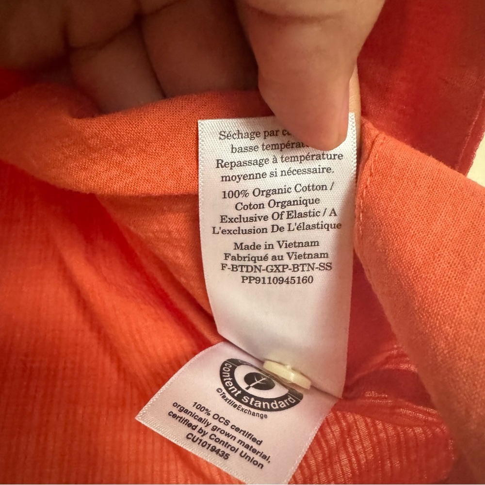 Everlane The Gauze Button Up Top in Soft Orange - Picture 8 of 9